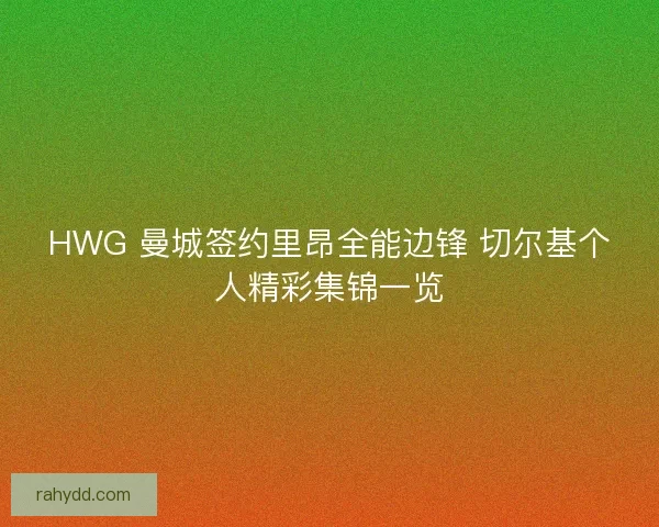 HWG 曼城签约里昂全能边锋 切尔基个人精彩集锦一览