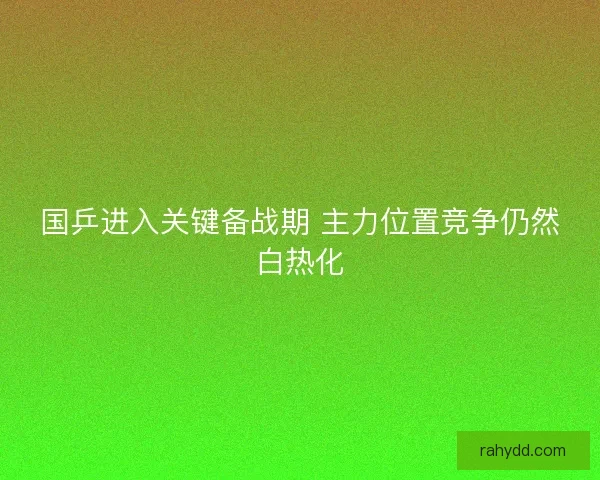 国乒进入关键备战期 主力位置竞争仍然白热化